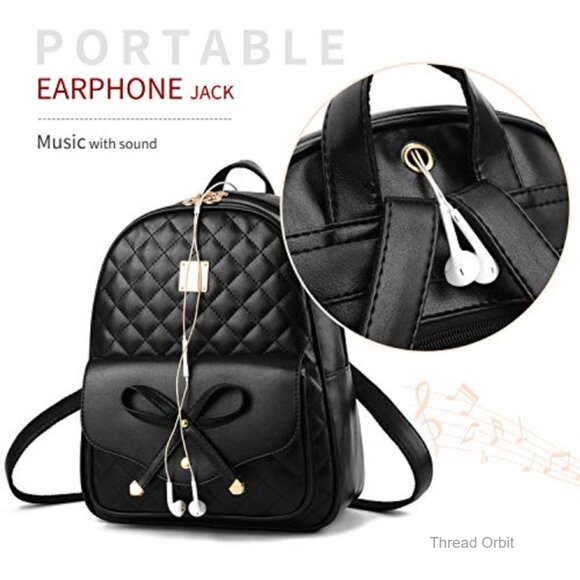 Mini Vegan Leather Backpack Purse with Adjustable Straps, Multi-Pocket main image 5